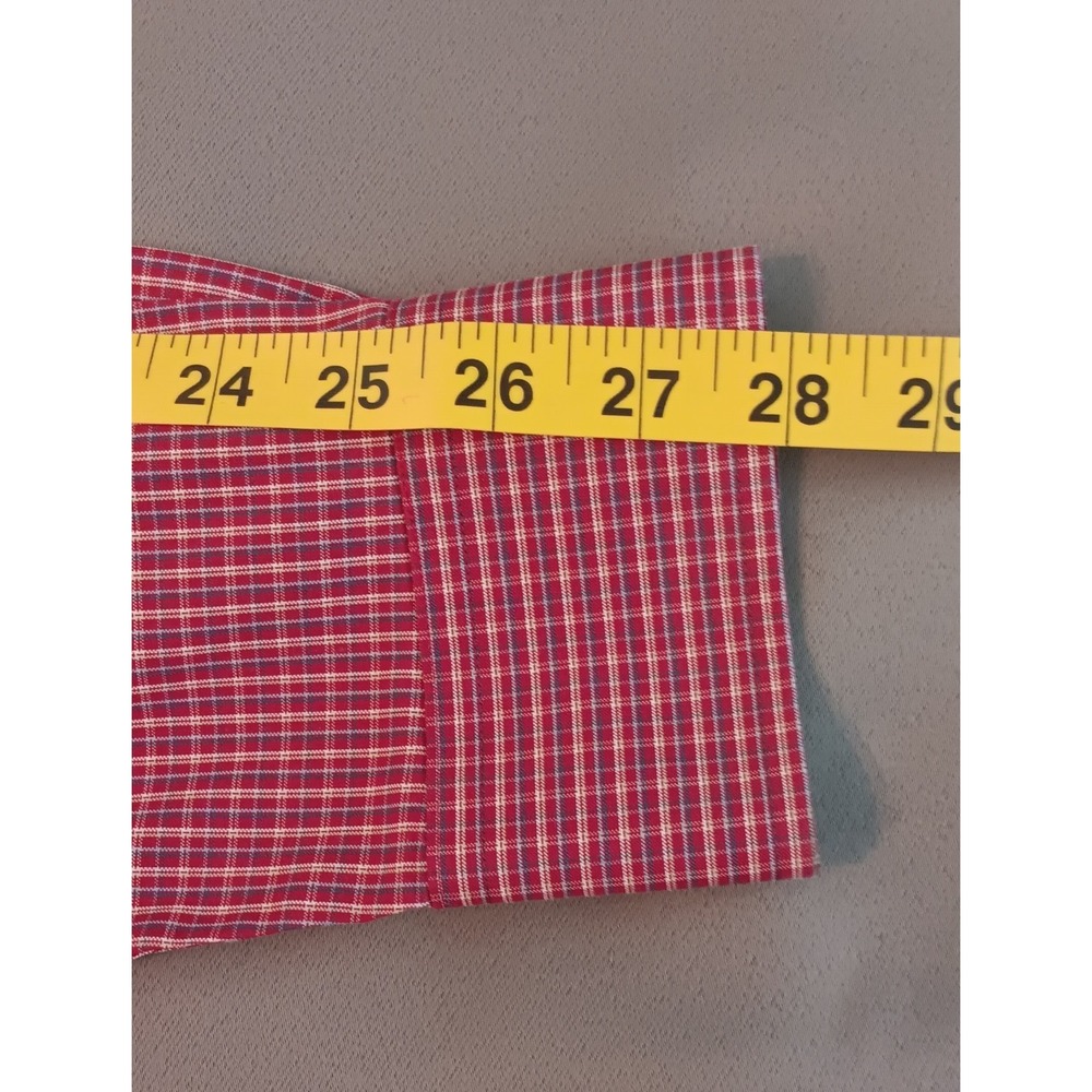 Eddie Bauer Mens Shirt L Tall Red Plaid Button Down Classic Casual Preppy - Picture 6 of 8